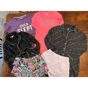 Victoria’s Secret PINK Sleepwear Lot Small 6 Pc Nightgowns Robe Shorts Pajamas